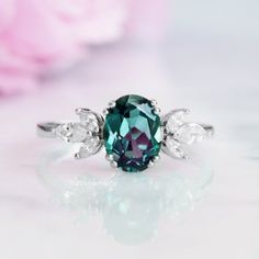 Alexandrite Stone, Alexandrite Engagement Ring, Alexandrite Ring, London Blue Topaz Ring, Purple Teal, Ring Color, Fine Jewelry Collection, Wedding Matches, London Blue Topaz