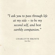 charlotte brontee quote about love and life on white paper with black ink writing