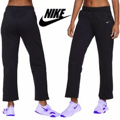 Item Is Brand New With Tags Black Cotton Straight Leg Activewear, Nike Black Cotton Sweatpants, Full Length Cotton Nike Bottoms, Nike Full-length Cotton Bottoms, Nike Full Length Cotton Bottoms, Nike Wide Leg Sports Bottoms, Nike Full Length Workout Bottoms, Nike Full-length Workout Bottoms, Nike Black Workout Pants