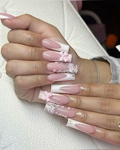 Cute Hello Kitty, Cute Acrylic Nail Designs, Simple Acrylic Nails, Acrylic Nails Coffin Pink, Enjoy Your Day