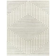 a white rug with lines on it