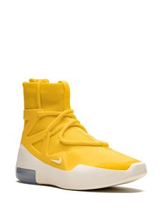 Shop yellow & white Nike Air Fear of God 1 "Amarillo" sneakers with Express Delivery - Farfetch Modern Yellow Lace-up Sneakers, Modern Yellow Sneakers With Translucent Outsole, Modern Yellow Low-top Sneakers, Nike Modern High-top Sneakers, Modern Yellow Sneakers With Vibram Sole, Modern Yellow Sneakers With Rubber Sole, Yellow High-top Custom Sneakers With Translucent Outsole, Modern Nike Custom Sneakers With Boost Midsole, Yellow Custom Sneakers With Translucent Outsole For Sports