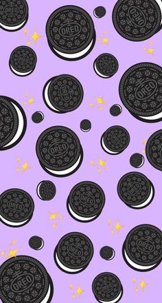 an oreo pattern on a purple background