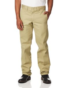 PRICES MAY VARY. CLASSIC WORKWEAR: This pant is designed with a fit that sits below waist & slim in seat and thigh with straight leg. It's made with a wrinkle-resistant poly/cotton fabric blend with a stain-release finish for enhanced durability. STURDY FUNCTIONALITY: Our popular slim work pant is great on and off the job, featuring tunnel belt loops, a hook-&-eye waist closure with heavy-duty brass zipper, side seam front pockets & back welt pockets for flap-free contour, plus a center crease Q Classic Straight Solid Pants, Classic Straight Solid Color Pants, Classic Straight Pants In Solid Color, Classic Solid Color Straight Pants, Slim Fit Solid Color Work Pants With Tapered Leg, Solid Slim Fit Work Pants With Tapered Leg, Slim Fit Full Length Work Pants, Straight Fit Bottoms For Workwear, Flat Front Work Pants With Pockets