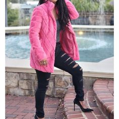 Thanks For Checking Out Our Fabulous Posh Closet!! All Of Our Items Are New With Tags! Never Worn Or Used <3 - Description: Bundle Up In This Adorable Teddy Jacket That'll Have You Wishing For Colder Temps. This Hot Pink Faux Fur Coat Features A Long Silhouette, Folded Collar, And Concealed Front Button Closures. Fully Lined For Added Warmth And Comfort. - We Ship From Multiple Warehouses So It's Not Possible For Us To Bundle - Because All Of Our Merchandise Is Brand New And Often Times In Origi Pink Faux Fur Coat, Pink Faux Fur, Teddy Jacket, Faux Fur Coat, Outerwear Coats, Outerwear Women, In Hot, Fur Coat, Faux Fur