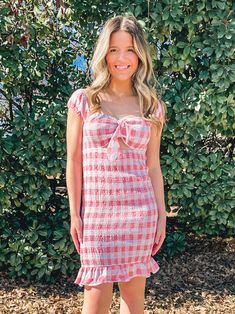 Gingham Smocked Mini Dress -Ruffle Detail Flare Dress -Smocking Waist Detail -Mini Length -Sleeveless Color: mauve Model Info: Size: Small Weight: 130 Height: 5’5 Cute Gingham Smocked Summer Dress, Cute Gingham Smocked Dress For Summer, Summer Gingham Smocked Sleeveless Dress, Spring Sleeveless Smocked Gingham Dress, Sleeveless Gingham Smocked Dress For Spring, Spring Gingham Smocked Dress For Picnic, Short Sleeve Gingham Smocked Dress For Summer, Summer Plaid Smocked Dress For Picnic, Casual Gingham Smocked Dress For Summer