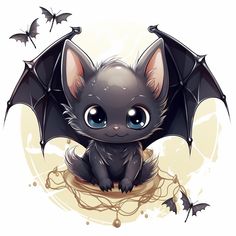 a cute little cat with big blue eyes sitting on top of a pile of bats