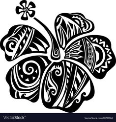 an abstract flower design in black and white