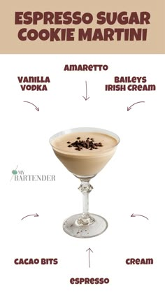 Espresso Sugar Cookie Martini White Chocolate Espresso Martini, Expresso Martinis, Sugar Cookie Martini Recipe, Sugar Cookie Martini, Cookie Martini, Baileys Irish Cream Coffee, Baileys Cocktails, Strawberry Martini