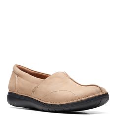 PRICES MAY VARY. Responsibly sourced nougat nubuck uppers Soft foam footbed Breathable leather lining and sock Lightweight EVA outsole absorbs shock Clarks Women's, Loafers For Women, Leather Slip Ons, Slip Ons, Special Features, Loafers, Slip On, Leather