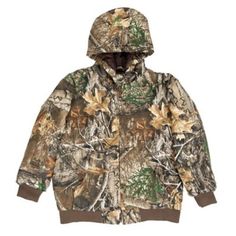 Blue Mountain Boy's Insulated Camouflage Jacket Durable Hooded Windbreaker For Fall, Hooded Fall Outerwear For Camping, Hooded Outerwear For Fall Camping, Camouflage Winter Outerwear For Outdoor Work, Camouflage Outerwear For Outdoor Work In Fall, Hooded Outerwear With Fleece Lining For Camping, Insulated Fall Outdoor Windbreaker, Military Style Waterproof Hunting Outerwear, Fall Insulated Hooded Outdoor Jacket