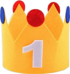 a paper crown with the number one on it