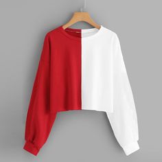 Cropped Pullover, Color Block Sweatshirt, Heart Sweatshirt, Fitted Blouses, Round Neck Sweatshirts, Sweatshirt Women, Cropped Sweatshirt, Loose Outfit, Hooded Tops