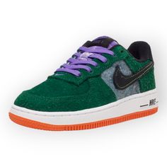 Nike Pre-School Air Force 1 Lv8 Sneakers - Gorge Green/Black/Psychic Purple - 3y New With Box Dz5289-300 Features: Streetwear Size: Unisex 3y Condition: New With Box Synthetic Lace-up Skate Shoes With Air Max Cushioning, Sporty Green Lace-up Skate Shoes, Green Lace-up Sporty Skate Shoes, Green Low-top Nike Air Force 1 For Sports, Green Low-top Nike Air Force 1 For Streetwear, Casual Green Nike Air Force 1 Lace-up, Casual Green High-top Nike Air Force 1, Green Synthetic Custom Sneakers For Sports, Green Synthetic Sneakers