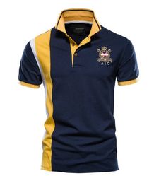 Embroidered Polo With Men's Badge Short Sleeve Casual Sport Embroidered Polo Shirts, Cotton Polo Shirt, Cotton Polo, Outfit Casual, Golf Shirts, Casual Outfit, Cotton Shorts, Shirt Outfit, Shirt Online