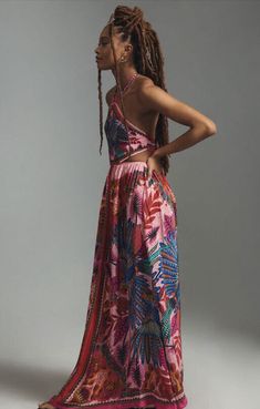 New Anthropologie FARM Rio Macaw Scarves Maxi Dress Size XL  | eBay Tropical Midi Dress With Vibrant Print, Bohemian Midi Dress With Tropical Print, Tropical Print Midi Dress For Vacation, Multicolor Tropical Print Halter Neck Dress, Multicolor Halter Neck Dress With Tropical Print, Tropical Printed Maxi Dress, Tropical Midi Dress With Tropical Print, Pink Tropical Print Halter Neck Dress, Tropical Floral Print Halter Neck Dress