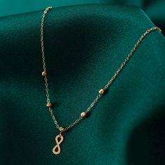 "14k Solid Gold Infinity Necklace, Infinity Beaded Satellite Necklace for Women, Bestfriend Necklace Gift, Gold Infinity Pendant DIALOOK JEWELRY ITEM DETAILS Material: 14K Solid GOLD (Not Filled or Plated). Gold Necklace Chain Length: 16,7\" inch (42,5cm) Main Chain and 1\" inch (2,5cm) Adjustable Chain Part Total: 17,7\" inch (45cm) Chain Width: 1mm Finish: 14K Yellow Gold Featuring: 8,5mm x 3,5mm Pendant, 2,5mm Ball Stone: Zircon Each order will be beautifully packaged for gift giving in a jew Bestfriend Necklace, Satellite Necklace, Gold Infinity Necklace, Infinity Necklace Gold, Gold Necklace Chain, Necklace Infinity, Infinity Pendant, Princess Cut Rings, Bird Necklace