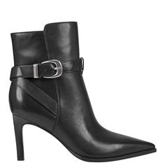 Make A Statement In The Rafia Dress Booties. The Rafia Features A Stylish Pointy Toe, Mid Stiletto Heel And Fashionable Buckle Around The Ankle. This Bootie Can Be Dressed Up Or Down! Heel Height: 3.03" Elegant Spring Heeled Boots With Buckle Closure, Elegant Spring Boots With Buckle Closure, Marc Fisher Boots, Womens Leather Booties, Black Pointed Toe Flats, Ankle Combat Boots, Red Suede Heels, Dress Booties, Pointy Heels