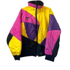 Great Used Condition Some Minor Normal Wear Throughout Size: Xl Has Multiple Zipper Pockets Purple Color Block, Snow Jacket, Yellow Purple, Ski Jacket, Neon Pink, Pink Yellow, Purple Color, Color Block, Skiing