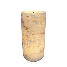 a candle that is sitting inside of a vase