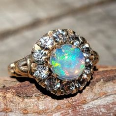 Antique Victorian Solid 10k Rose Gold Opal Engagement Ring With Cz Halo Rose Gold Opal Engagement Ring, Gold Opal Engagement Ring, Opal Engagement Ring Rose Gold, Victorian Engagement Rings, Opal Engagement Ring, Opal Engagement, Engagement Rings Opal, Ring Color, Opal Ring