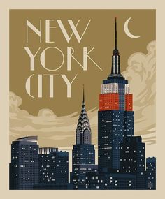 the new york city skyline is shown in this cross stitch pattern