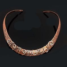 Copper U Choker - Nurit Niskala Metalworking Jewelry, Wire Choker Necklace, Copper Choker, Wire Choker, Eco Art, Copper Bracelets, Rolling Mill, Copper Jewellery, Costumes Diy