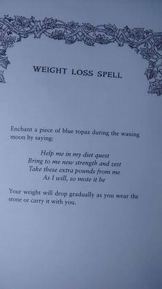 Weight loss Witch Board, Magic Spell Book, Under Your Spell, Magick Spells, Wiccan Spell Book, Witchcraft Spell Books, Witch Spell Book, Witch Spell, Baby Witch