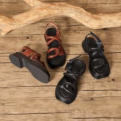 Style And Comfort Go Hand In Hand With The Capri Sandal. Hand Made With Premium Cowhide Upper. A Statement Yet Casual Look That Completes Any Outfit. Color: Black/CoffeeMaterial: CowhideLining: Genuine LeatherInsole: Genuine LeatherSole: RubberHeels: 5cm/1.97" Fit: Medium to Wide, Runs Normal.Origin: Made in China Production Time: About 5-7 days (Any exceptional case will email you, Please pay attention to your email left)Shipping Time: Free Shipping To most locations, delivery time is approxima Brown Flat Heel Platform Slingback Sandals, Brown Platform Flat Heel Slingback Sandals, Brown Platform Footbed Sandals With Open Toe, Trendy Brown Chunky Platform Sandals, Casual Brown Chunky Platform Sandals, Casual Brown Sandals With Chunky Platform, Brown Flat Platform Sandals, Brown Chunky Platform Open Toe Sandals, Trendy Brown Footbed Sandals With Round Toe