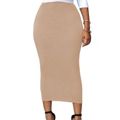 Khaki High-waisted Bodycon Maxi Skirt Casual High Waist Beige Pencil Skirt, Casual High-waist Beige Pencil Skirt, Beige High Waist Fitted Maxi Skirt, Beige Fitted High Waist Maxi Skirt, Fitted High Waist Beige Maxi Skirt, Casual Stretch Beige Pencil Skirt, Casual Beige Stretch Pencil Skirt, Bodycon Maxi Skirt, Lux Fashion