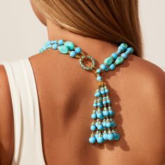 Introducing our Tassel Necklace in Turquoise, a sophisticated yet sunny design that will infuse your wardrobe with a burst of spirited elegance. Saturated with blue-green beads that evoke the essence of turquoise, this tassel necklace is stunning, yet understated, it's timeless quality redefines glamour at its best. Inspired by the breathtaking Pacific, Atlantic and Caribbean coastlines, this Turquoise Tassel embodies the vibrant charm of coastal living, it's the quintessential accessory for sum Ring Icon, Vacation Jewelry, Gold Tassel Necklace, Chevron Earrings, Chevron Bracelet, Chevron Necklace, Summer Escape, Chevron Ring, Green Beads