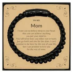 Motivational Mom Stone Leather Bracelets, Mom I can promise to love you for the rest of mine, Bracelet with Message Card For Mom, Mom Birthday Jewelry Gift for Women Men - Mallard Moon Gift Shop Meaningful Black Jewelry For Mother's Day, Inspirational Personalized Black Bracelets, Personalized Inspirational Black Bracelets, Black Promise Bracelets For Valentine's Day, Spiritual Bracelets For Birthday Or Mother's Day, Spiritual Bracelet For Birthday And Mother's Day, Elegant Personalized Leather Bracelet For Gift, Personalized Elegant Leather Bracelet As Gift, Personalized Elegant Leather Bracelet Gift