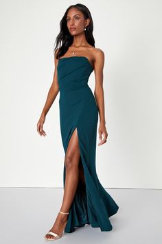 Marvelous Entrance Emerald Green Pleated Strapless Maxi Dress Strapless Elastane Dress For Date Night, Elastane Maxi Prom Dress, Elegant Strapless Elastane Dress For Date Night, Strapless Ruched Mini Dress, Elegant Elastane Strapless Dress For Date Night, Sleeveless Elastane Prom Dress, Strapless Party Midi Dress, Strapless Elastane Midi Dress For Party, Date Night Dress With Straight Neckline In Elastane