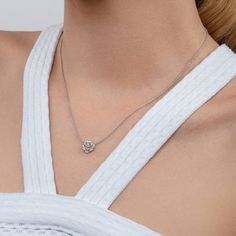 Piaget Rose pendant in 18K white gold set with 36 brilliant-cut diamonds (approx. 0.23 ct). PENDANT G33U0085 $ 4,450 Piaget Rose Necklace, Piaget Necklace, Piaget Rose, Piaget Jewelry, Luxury Jewelry Store, Diamond Rings With Price, Jewellery Design Sketches, White Gold Set, Rose Pendant