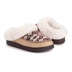 Experience versatile comfort with the Muk Luks Women's Minerva Clog Slipper. Perfect for both indoor lounging and quick trips outside, these slippers feature a soft faux fur lining and a multi-layer comfort foam footbed for better and longer lasting support. The uniquely in-house designed knit patterns lets your shoes express your personality, while the availability in regular and wide widths ensure the perfect fit. Minerva Clog Slippers combine comfort, style, and warmth! Colors: Tan Cranberry Summer Clearance Sale, Summer Sock, Comfy Slippers, Clog Slippers, Suede Slippers, Summer Slippers, Women's Slippers, Slipper Socks, Slipper Shoes