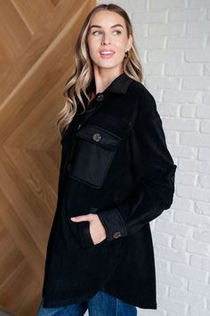 Step up your outerwear game with the Fantastic in Fleece Jacket in Black. Featuring a classic collared neckline, it’s designed with functional button closures for a tailored fit. Contrast panels add a modern twist, while elbow patches lend a touch of rugged charm. Practicality meets style with functional chest patch and side welt pockets, providing ample storage for your essentials. Perfect for layering over any casual outfit, this jacket is a versatile and chic addition to your wardrobe. Knit F Black Long Sleeve Outerwear With Snap Buttons, Black Button-up Outerwear With Snap Buttons, Fall Fleece Jacket With Pockets For Workwear, Black Outerwear With Lapel Collar And Button Closure, Fall Workwear Fleece Jacket With Pockets, Black Snap Button Outerwear, Black Winter Outerwear With Button Cuffs, Black Button-up Outerwear With Button Closure, Black Button-up Outerwear