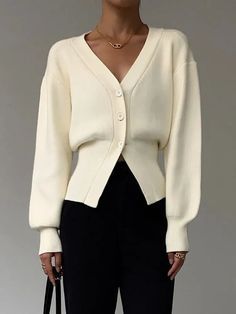 Embrace the season in style with the A&A Autumn Sweater Cardigan Coat. Its refined elegance will leave you looking and feeling stunning. Autumn Sweater, Cozy Day, Button Cardigan, Fall Sweaters, Cardigan Coat, Polished Look, V Neck Sweater, A A, Vneck Sweater