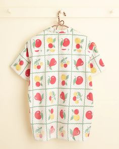 Food Pyramid Shirt - S/M – BODE Food Pyramid, New York Mens, A Fruit, Fruit Pattern, Dry Clean Only, Cut Shirts, Trouser Pants, Pyramid, Home Goods