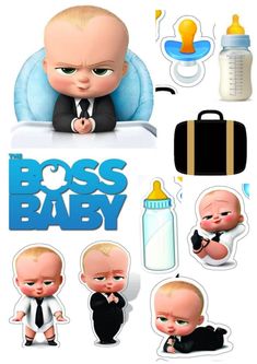 the boss baby stickers are on display