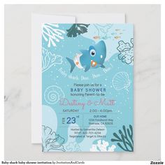 a baby shower is shown with an ocean theme