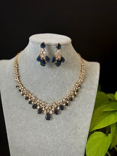 Gorgeous Victorian Blue Sapphire CZ statement Necklace with matching earrings traditional set that goes well with your traditional outfits. Measurements of the earrings: Height of earrings: 4 Cm  Width of earrings: 2.5 Cm  We tried our best to picture the item as close to original as possible. But please be aware of minor variations in shade due to digital picture limitations and screen resolution. Please contact us if you need any further information. Care Instruction : Avoid Heat & Chemicals L Blue Sapphire Necklace Indian, Antique Necklace Victorian, Victorian Necklace, Blue Sapphire Necklace, Necklace Indian, Indian Necklace, Necklace Antique, Necklace Sets, Cz Necklace