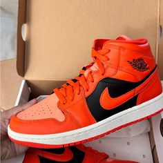 Brand New, Better Offer If Wanted Air Jordan Mid, Womens Jordans, Jordan Shoes, Color Orange, Air Jordan, Air Jordans, Jordan, Size 10, Women Shoes