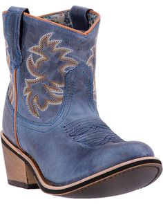 Laredo Women's Leather Sapphrye Western Booties, Navy