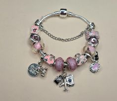 Travel Theme Pandora style bracelet, Travel charm bracelet , travel adventure charm bracelet - travel charm jewelry, travel, passport, world gift ,camera, airplane, suitcase, binoculars  suitcase, camera ,pink, Pandora Travel Bracelet, Travel Charm Bracelet, Photo Avion, Pandora Style Bracelet, Photo Rose, Pink Travel, Travel Charms, Bracelet Pandora, Travel Theme