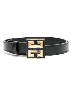 black/gold-tone calf leather smooth grain tonal stitching signature 4G logo-buckle fastening punched holes adjustable fit Luxury Black Belt Buckles With Gold-tone Hardware, Modern Black Belt With Gold-tone Logo Plaque, Modern Black Belt Buckle With Gold-tone Logo, Formal Black Belt Buckles With Gold-tone Logo, Elegant Black Belt Buckle With Gold-tone Logo, Designer Black Belt With Gold-tone Logo Plaque, Luxury Black Belt Buckle With Gold-tone Logo Plaque, Designer Black Belts With Gold-tone Logo Plaque, Classic Black Belt With Metal Logo