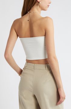 Love to layer in this sleek, stretchy tube top that makes an easy transition from day to night. 9" length (size Medium) Strapless 75% nylon, 25% spandex Machine wash, tumble dry Imported White Tube Top, White Tube, Day To Night, To Night, Cami Tanks, Tube Top, Strapless Top, Sleek, Womens Tops