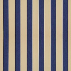 a blue and beige striped wallpaper with vertical stripes