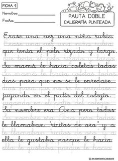 the cursive writing worksheet for children to learn how to write in spanish