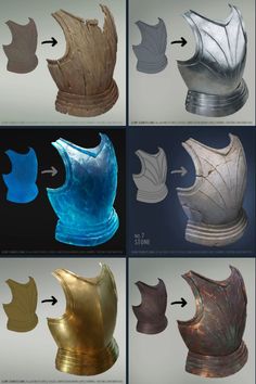 several different types of armor are shown