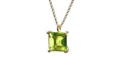 Fall in love with the stunning pop of color and vibrance from this Peridot pendant necklace. This handcrafted birthstone necklace is a desirable gemstone piece to add to your jewelry collection. This square pendant necklace gives a lovely structure and silhouette. Gorgeous styling piece. Dainty and fashionable. Lovely gift for special occasions. Made with chain finish of your choice. Comes in our signature Anemone box. Product specifications Jewelry Information Metal stamp 14K Metal Gold Filled Modern Green Rectangular Pendant Jewelry, Modern Green Necklace As A Gift, Modern Green Necklace As Gift, Modern Green Necklace For Gift, Lime Green Necklace For May Birthstone Gift, Elegant Lime Green Gemstone Necklace, Lime Green Necklace Gift For May Birthstone, Peridot Gemstone Pendant Necklace, Green Gemstone Pendant Birthstone Necklace